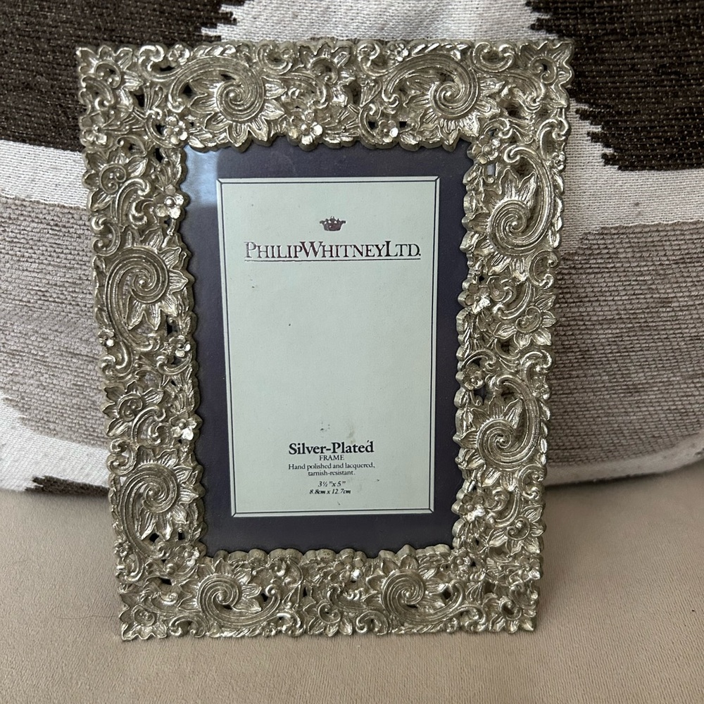 Philip Whitney LTD Silver-Plated Ornate Frame 3 1/2 X 5